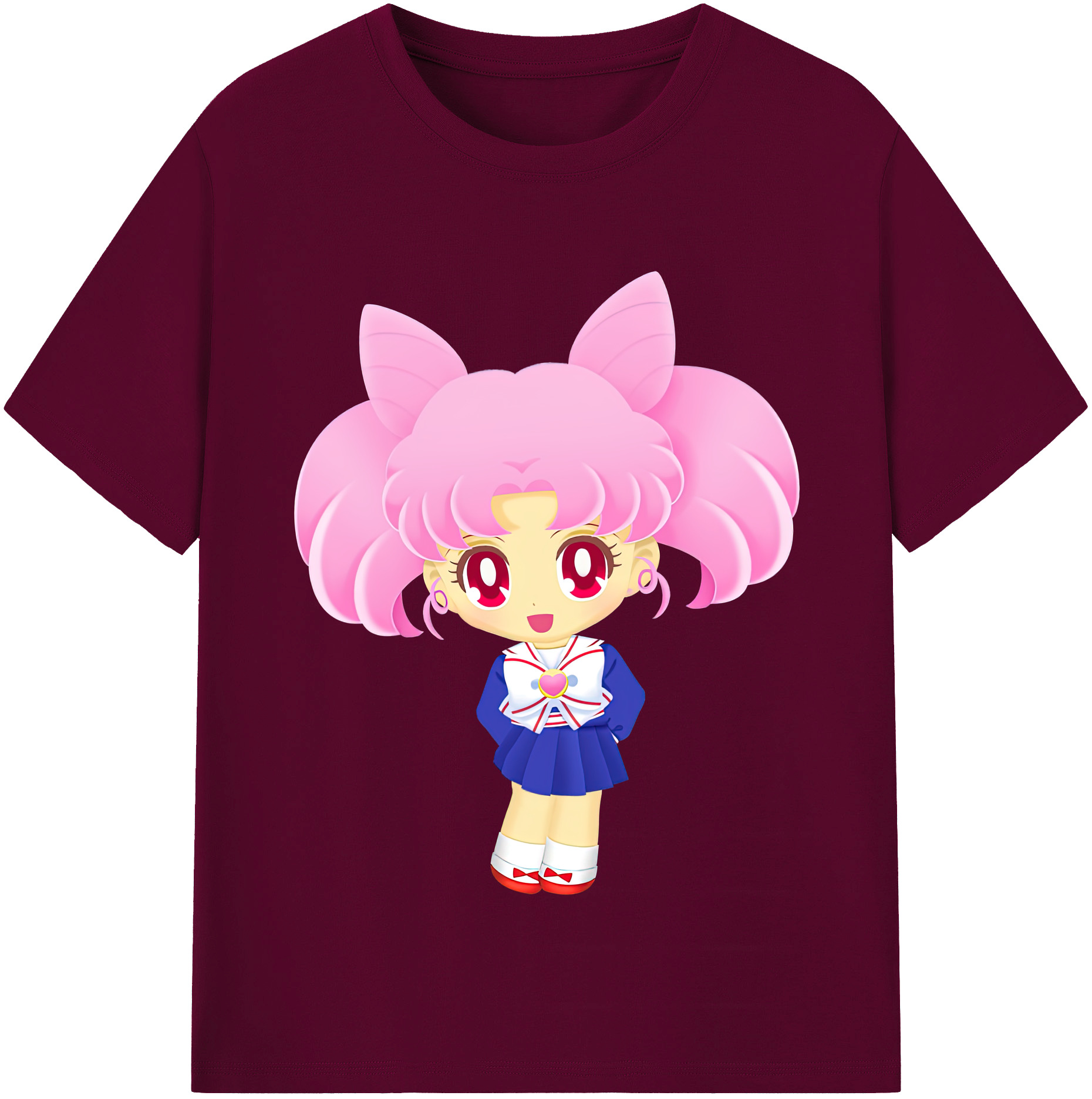 （画像用） 美少女戦士セーラームーン ちびうさ Sailor Moon Chibiusa Tsukino Usagi Small Lady Serenity レディースカジュアルプリントTシャツ（綿100％）